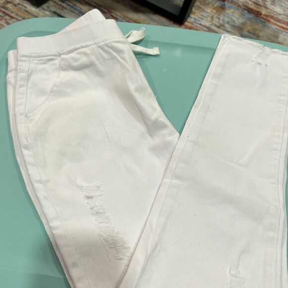 Girl’s stretch drawstring distressed pants - Picture 3 of 6